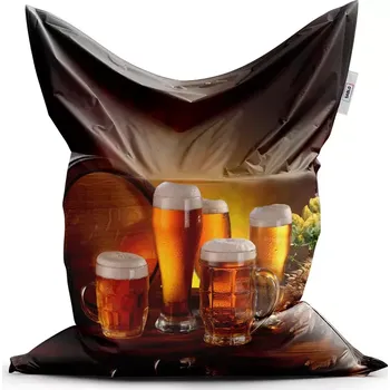 Sedací pytel Sablio Sedací vak Classic Sklenice s pivem - 150x100 cm