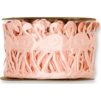 Stuha Perforovaná saténová stuha Flamingo růžová 45mm x 4m