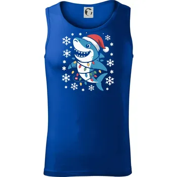 Vánoční žralok a vločky - Tílko pánské Core - S ( Královská modrá )