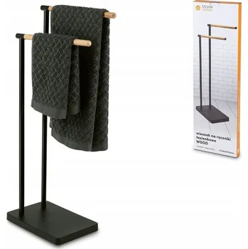 Věšák Stojan 37x20,5x79,5cm, TICHÝ SLUHA černý, dřevo/kov