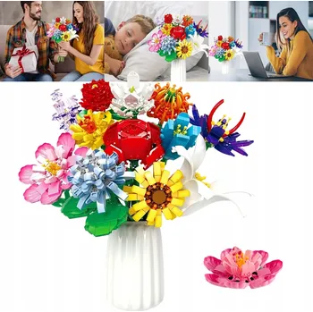 ostatní stavebnice STAVEBNICE KYTICE KVĚTIN STAVEBNICE KVĚTINY KVÍTKA Z KOSTEK DÁREK 11053S