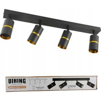 STROPNÍ SVÍTIDLO ZÁVĚSNÁ LIŠTA ČERNÁ ZLATÝ PÁSEK NA 4 ŽÁROVKY DO OBÝVACÍHO POKOJE