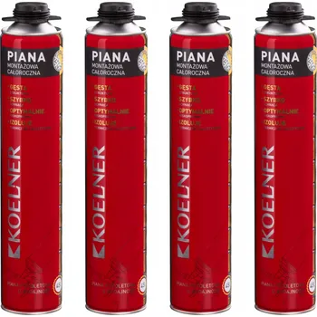 Montážní pěna Montážní pistoleová pěna nízkoexpanzní celoroční KOELNER 750 ml x 4 ks