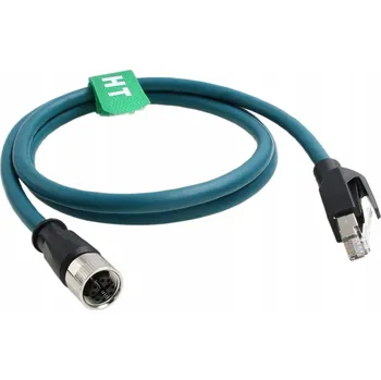 Síťový kabel Kabel Ethernet M12 X Code 8 Zásuvka M12 (X-kódování) na RJ45 Cat-7e pro síťový senzor