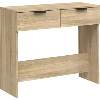 Konferenční stolek Konzolový stolek se 2 zásuvkami, dřevotříska, dub Sonoma, 90x36