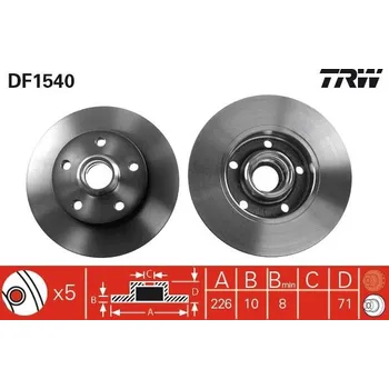 Brzdový kotouč Brzdový kotouč LUCAS DF1540