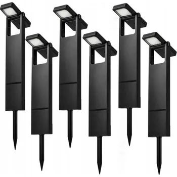 Venkovní osvětlení 6 Ks Solární Zahradní Lampa LED Wbijana Sloupek Snímač soumraku 3000K Ogró