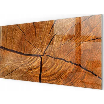 Obraz Skleněná žáruvzdorná podložka pod kamna - Vzor dřevěných letokruhů, 100x50 cm