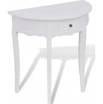 Konferenční stolek Bílý konzolový stolek z MDF a borovicového dřeva 80 x 40 x 78 cm