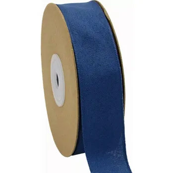 Stuha Přírodní stuha s drátkem 25 mm x 20 m tmavě modrá