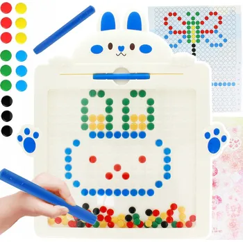 Magnetická kreslící tabulka Magnetická tabule Králík Board Mozaika Montessori skládačka kolečka MagPad