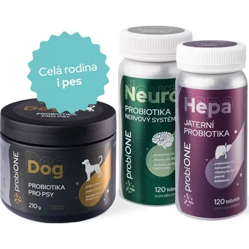 Balíček probiotik - probiONE Hepa + Neuro + Dog