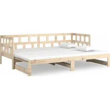 Postel Rozkládací postel, masivní borovicové dřevo, 2x(90x200
