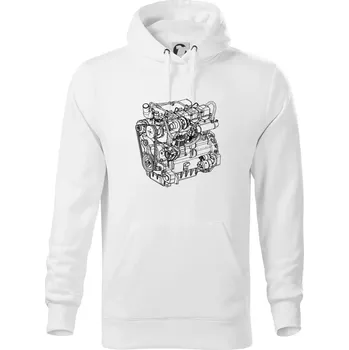 Pánská mikina Motor Zetor Z 1006 - Mikina pánská Cape s kapucí - 4XL ( Bílá )