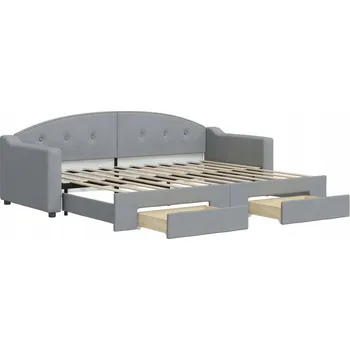 Pohovka Rozkládací lehátko-pohovka 223x90x75 cm světle šedá se zásuvkami