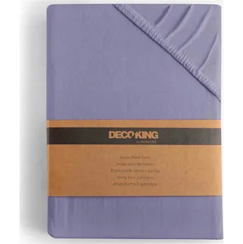 Prostěradlo DecoKing Prostěradlo bavlna gumička 80-90x200 Fialová