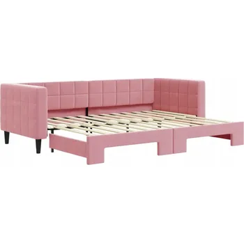 Pohovka VidaXL Rozkládací pohovka, růžová, 80x200 cm, samet