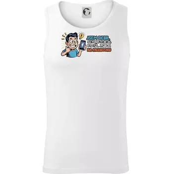 Jsem debil, ale poznat to jde jen, když jsem na facebooku - Tílko pánské Core - L ( Bílá )