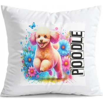 Polštář POLŠTÁŘ BÍLÝ DÁREK - PES, PES, PLEMENO, PUDL