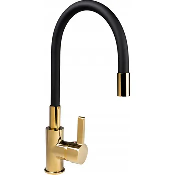 Vodovodní baterie Kuchyňská baterie Gamma páková stojánková černá/zlatá 360°