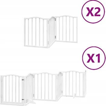 klec pro psa VidaXL Zábrana pro psy s dvířky skládací 12 panelů bílá 600 cm topol