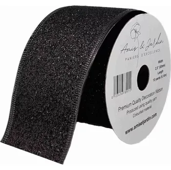 Stuha Stuha organzová s drátkem černá tečky 9.1 m