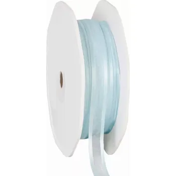 Stuha Organza se saténovým lemem 10 mm x 50 m světle modrá