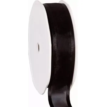 Stuha Organza se saténovým lemem 25 mm x 25 m černá