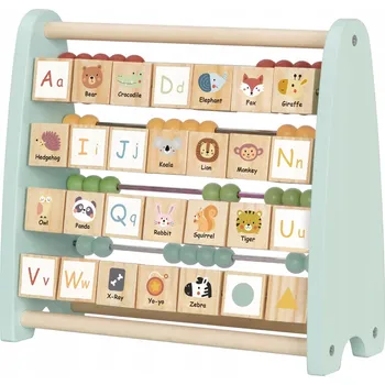 Dřevěná hračka Dřevěné oboustranné vzdělávací počítadlo Tooky Toy, vícebarevné