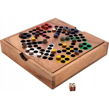 Desková hra ČÍŇAN Ludo Dřevěná TRADIČNÍ rodinná hra pro 2 až 6 hráčů Eco Box PREMIUM