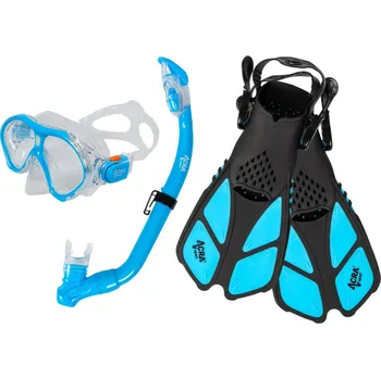 Potápěčské vybavení ACRA Šnorchlovací dětský set maska šnorchl ploutve 3v1 modrý | 24