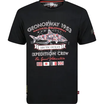 Pánské tričko GEOGRAPHICAL NORWAY tričko pánské J-SHARK MEN L černá