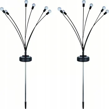 Venkovní osvětlení Solární lampa zapichovací ADGO černá 74 cm 2 ks