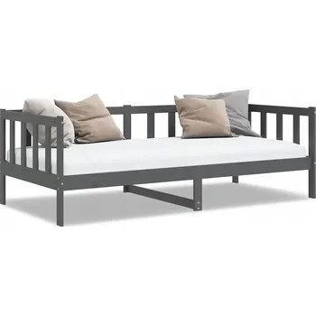 Postel Jednolůžková dřevěná postel VidaXL 90x200 cm, odstíny šedé