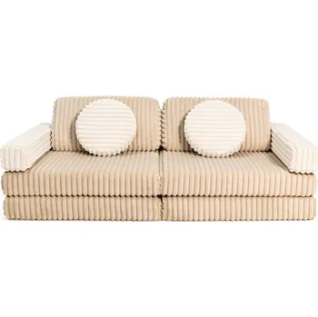 Pohovka Dětská rozkládací pěnová pohovka SHAPPY PLAY manšestr WAFFLE Barva: Brown Sugar