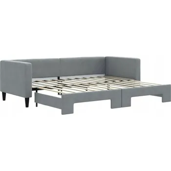 Postel Čalouněná jednolůžková postel VidaXL 80x200 cm, odstíny šedé