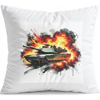Polštář POLŠTÁŘ BÍLÝ DÁREK - TANK ARMÁDA