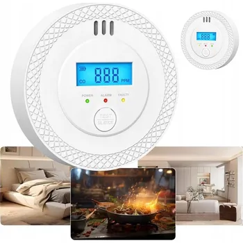 Detektor CO Detektor Oxidu Uhelnatého Kouře, Oxidu Uhelnatého (CO) a Plynu s LCD Displejem