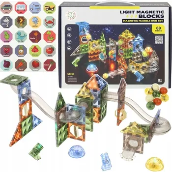 ostatní stavebnice Magnetické stavební Stavebnice Svítící kuličková dráha Kuličková dráha 69 dílků.