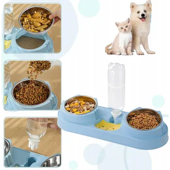 Miska pro psa Sada dvou plastových misek ADGO modrá 0,44 l