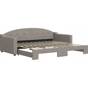 Pohovka VidaXL Rozkládací pohovka, barva taupe (šedohnědá), 90x200 cm, látka