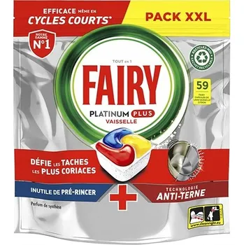 Přípravek do myčky Fairy kapsle do myčky nádobí 59 ks Lemon Platinum Plus All in One