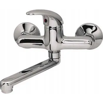 Vodovodní baterie Nástěnná umyvadlová baterie DIAMOND CYPR stříbrná