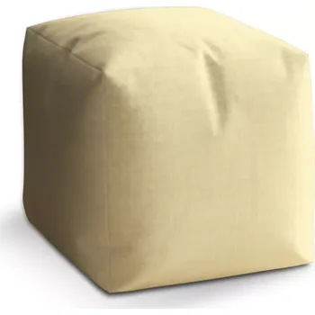 Taburet Sablio Taburet Cube Žluté pletivo: 40x40x40 cm