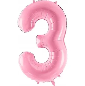 Balónek Fóliový balónek Číslice 3 růžová 92 cm