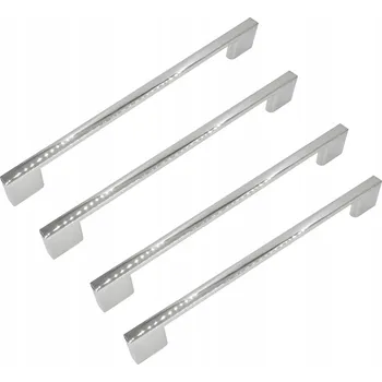 Nábytkové kování 4 x Nábytková úchytka stříbrná chrom 192 mm kovová úchytka pro kuchyňský nábytek