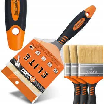 Malířský štětec 3x PLOCHÝ ŠTĚTEC 75 mm MALÍŘSKÝ NA VODOU ŘEDITELNÉ BARVY A LAKY Univerzální Z1-P