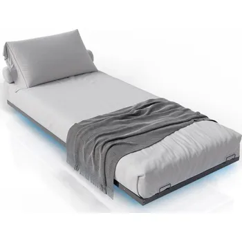 Postel Designová postel 90x200 černá s LED podsvícením