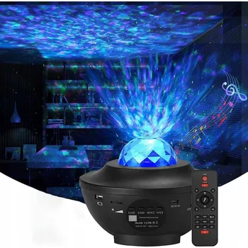 Projekční technika PROJEKTOR NOČNÍ OBLOHY NEBE NOČNÍ LAMPA REPRODUKTOR BT USB s dálkovým ovládáním ČERNÝ