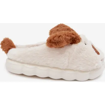 Dívčí sněhule Dětské chlupaté bačkory pejskové hnědé Farnise 30/31